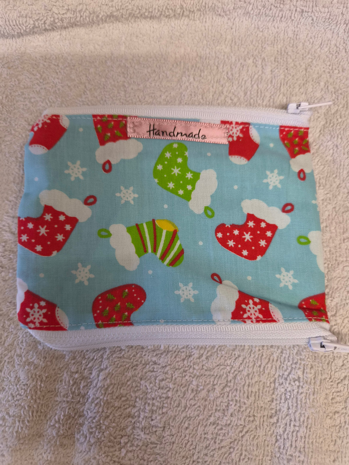 Christmas Stocking Double Zip Purse